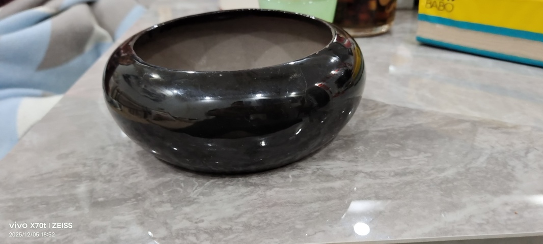 古玩陶瓷醬黑釉水仙盆真品鑒賞圖