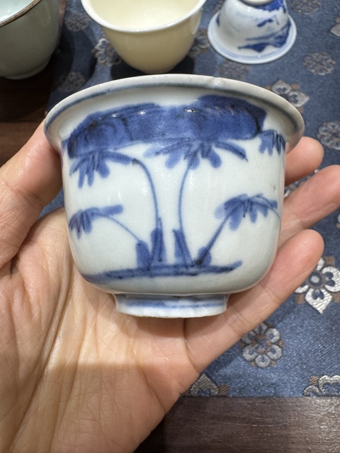 古玩陶瓷青花花鳥紋杯真品鑒賞圖