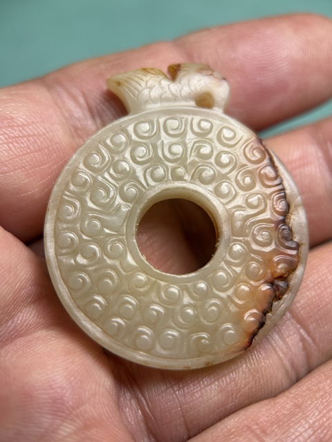 古玩玉器漢代谷紋出廓璧拍賣，當前價格38600元