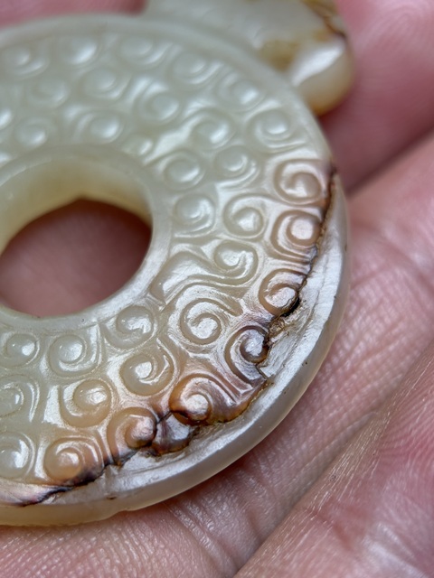 古玩玉器漢代谷紋出廓璧拍賣，當前價格38600元