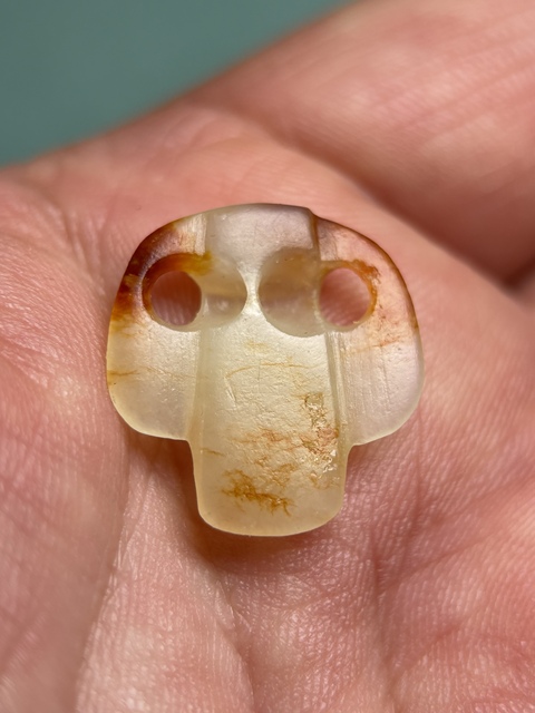 古玩玉器袖珍紅山玉梟拍賣，當前價格16800元