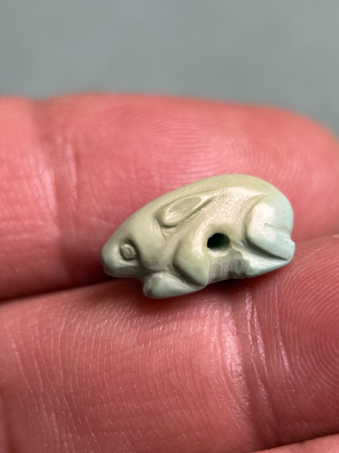 古玩玉器東漢袖珍綠松石兔子拍賣(mài)，當(dāng)前價(jià)格10800元