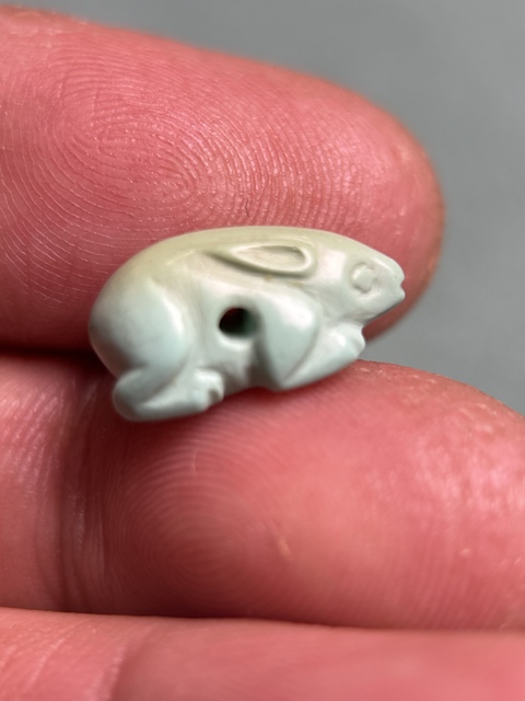 古玩玉器東漢袖珍綠松石兔子拍賣(mài)，當(dāng)前價(jià)格10800元