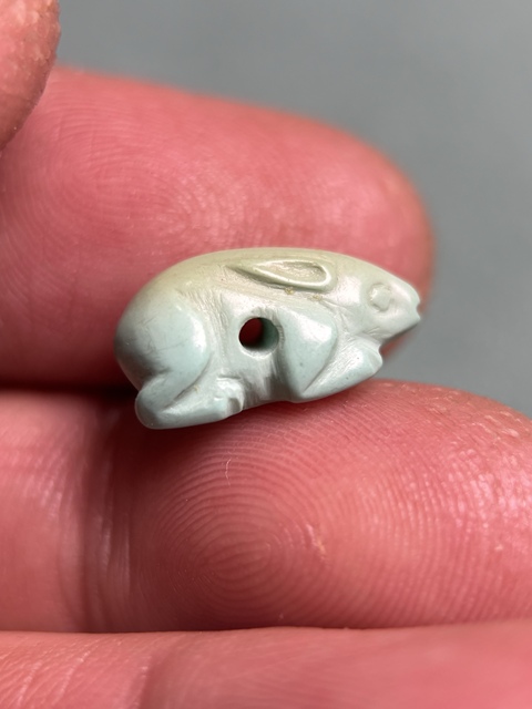 古玩玉器東漢袖珍綠松石兔子拍賣(mài)，當(dāng)前價(jià)格10800元