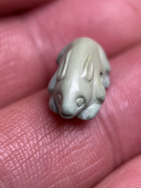 古玩玉器東漢袖珍綠松石兔子拍賣(mài)，當(dāng)前價(jià)格10800元