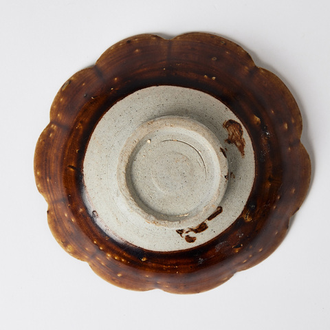 古玩陶瓷北宋醬釉花口盤(pán)真品鑒賞圖