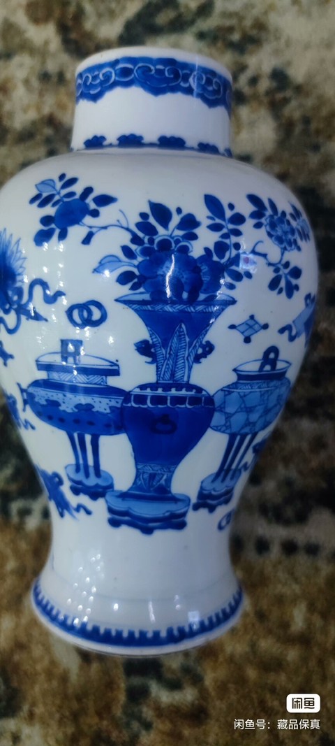 古玩陶瓷青花花鳥紋及雞腿瓶真品鑒賞圖