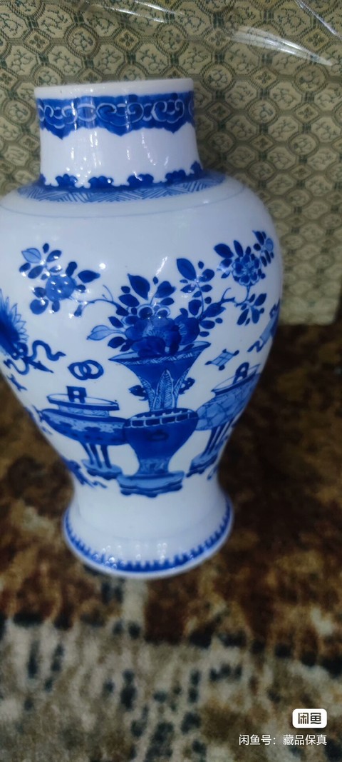 古玩陶瓷青花花鳥紋及雞腿瓶真品鑒賞圖