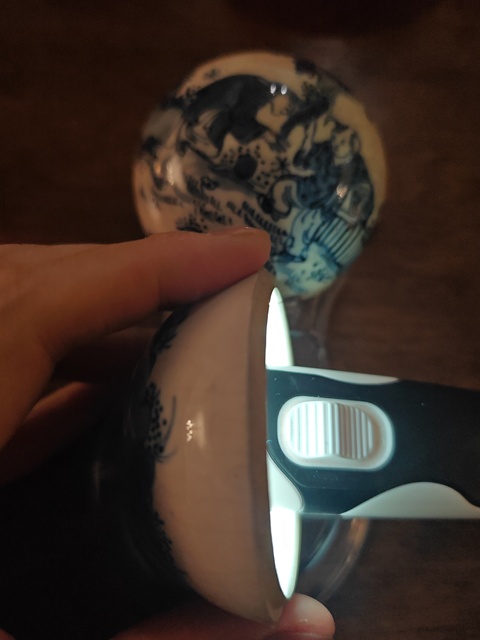 古玩陶瓷青花嬰戲紋粉盒真品鑒賞圖