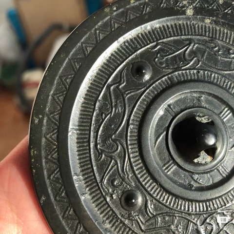 古玩銅器漢代雙龍雙虎鏡真品鑒賞圖