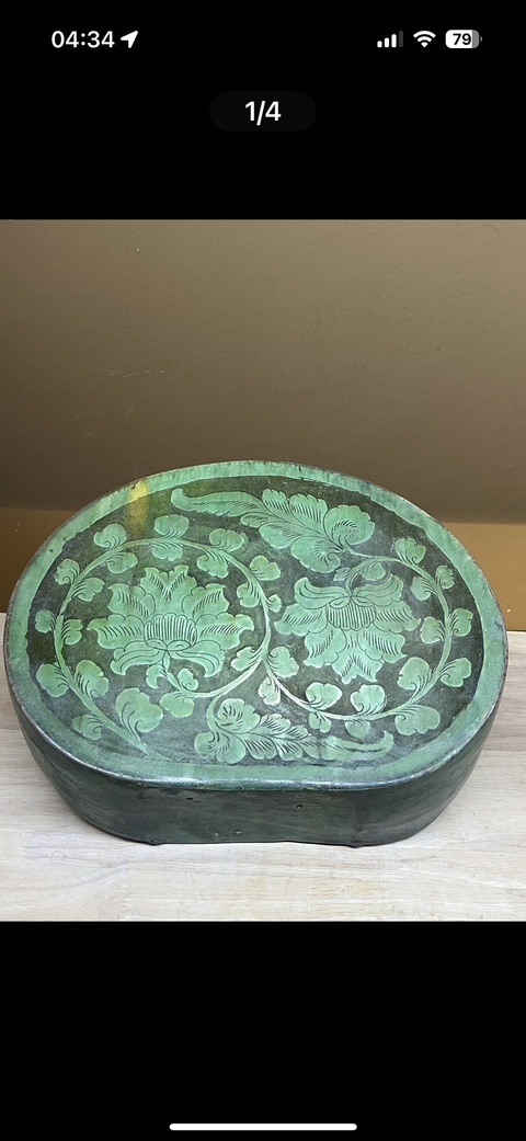 古玩陶瓷宋·綠搔落牡丹枕拍賣，當前價格98000元
