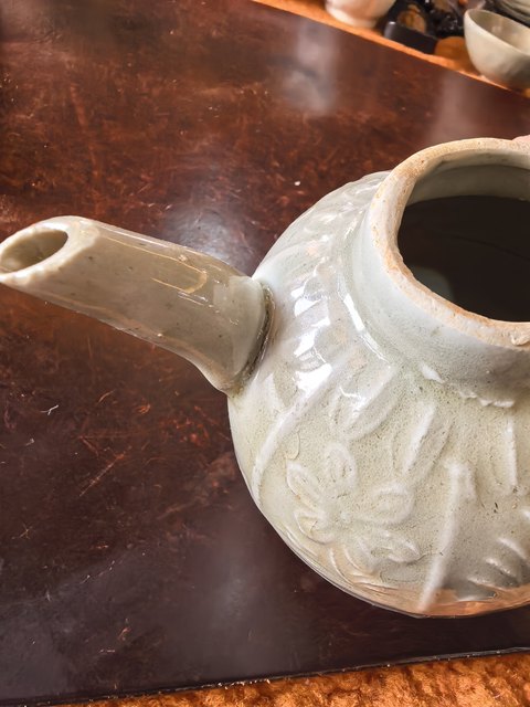 古玩陶瓷青白釉花卉紋水滴真品鑒賞圖