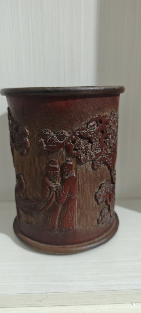 古玩雜項竹筆筒真品鑒賞圖