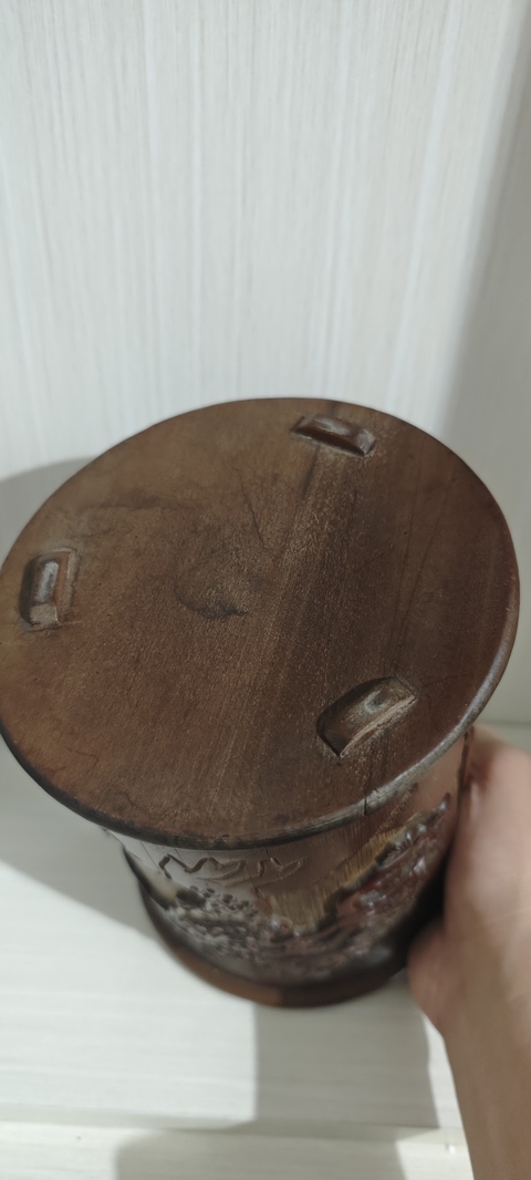 古玩雜項竹筆筒真品鑒賞圖