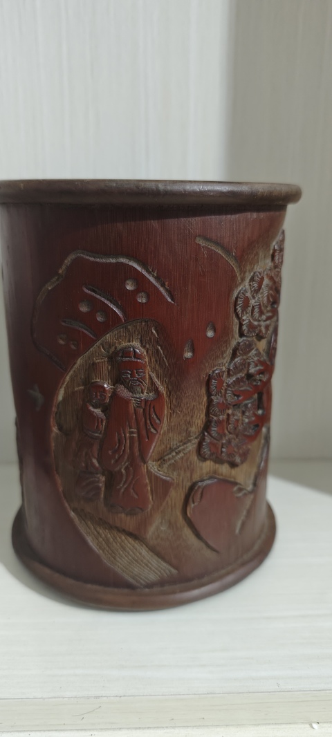 古玩雜項竹筆筒真品鑒賞圖