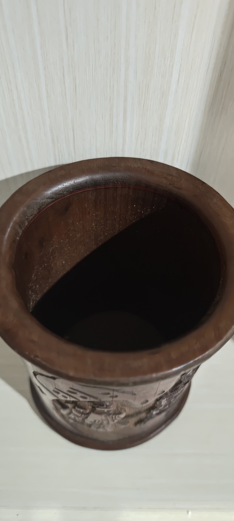 古玩雜項竹筆筒真品鑒賞圖