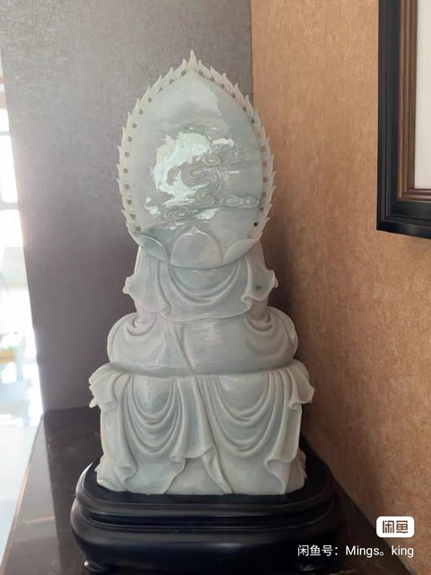 古玩玉器翡翠觀音擺件真品鑒賞圖