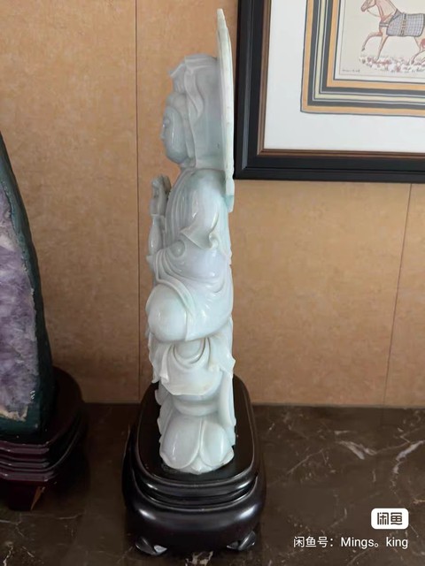 古玩玉器翡翠觀音擺件真品鑒賞圖