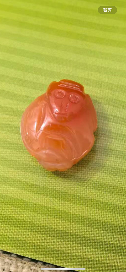 古玩玉器瑪瑙雕“猴子墜飾”真品鑒賞圖