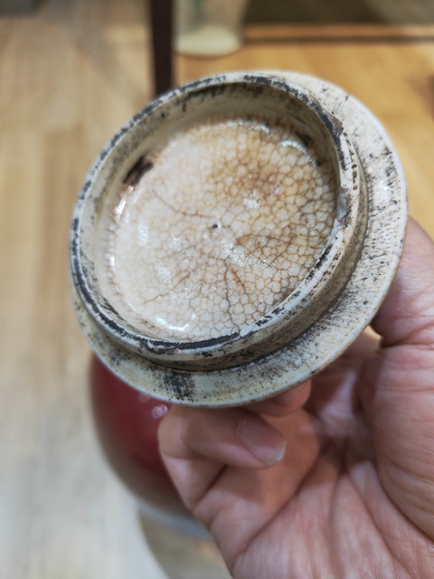 古玩陶瓷窯變紅釉冬瓜罐真品鑒賞圖