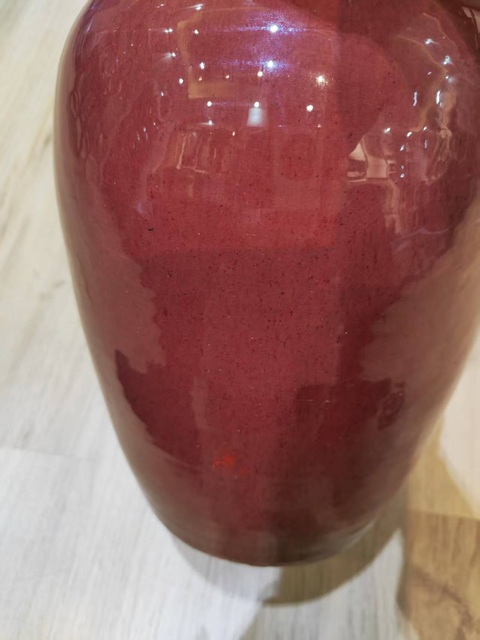 古玩陶瓷窯變紅釉冬瓜罐真品鑒賞圖