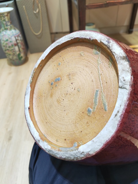 古玩陶瓷窯變紅釉冬瓜罐真品鑒賞圖