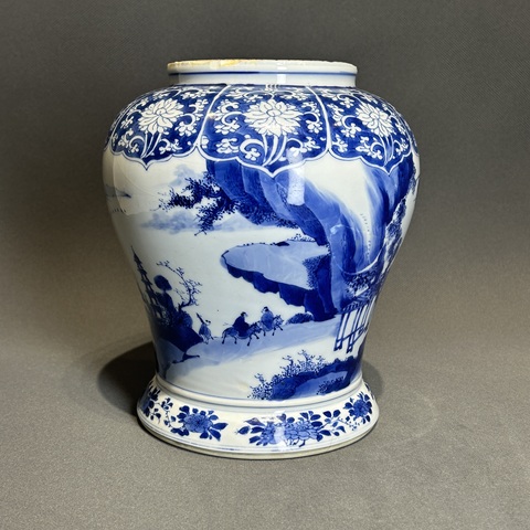 古玩陶瓷康熙青花將軍罐真品鑒賞圖