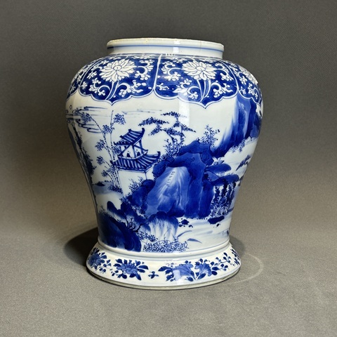 古玩陶瓷康熙青花將軍罐真品鑒賞圖