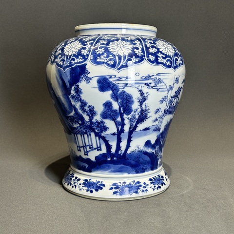 古玩陶瓷康熙青花將軍罐真品鑒賞圖