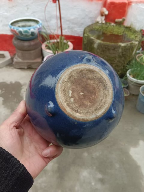 古玩陶瓷霽藍釉香爐真品鑒賞圖