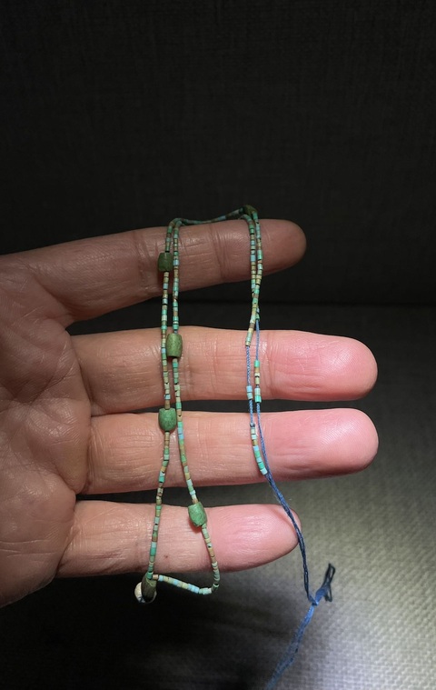 古玩玉器綠松石珠串真品鑒賞圖