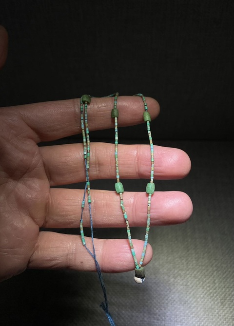 古玩玉器綠松石珠串真品鑒賞圖