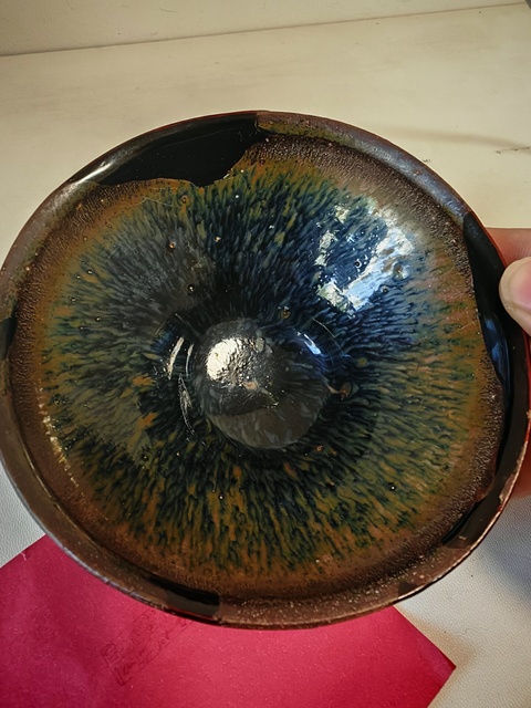 古玩陶瓷福清窯兔毫束口盞真品鑒賞圖