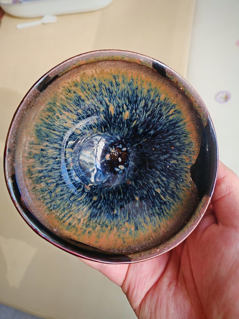 古玩陶瓷福清窯兔毫束口盞真品鑒賞圖