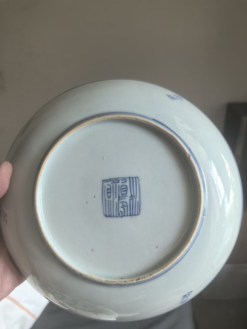 古玩陶瓷青花花卉盤真品鑒賞圖