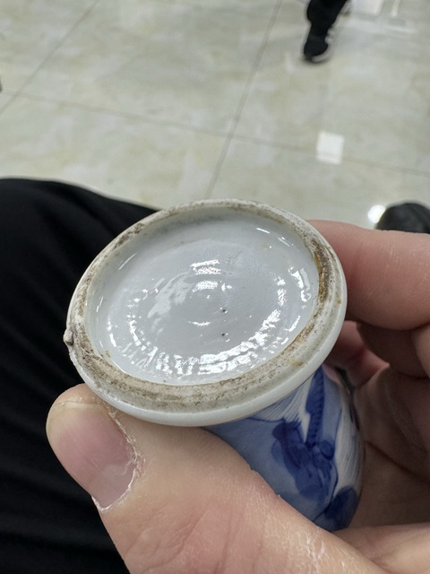 古玩陶瓷人物山水青花花觚真品鑒賞圖