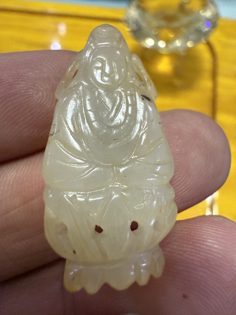 古玩玉器岫玉雕“觀音帽正”真品鑒賞圖