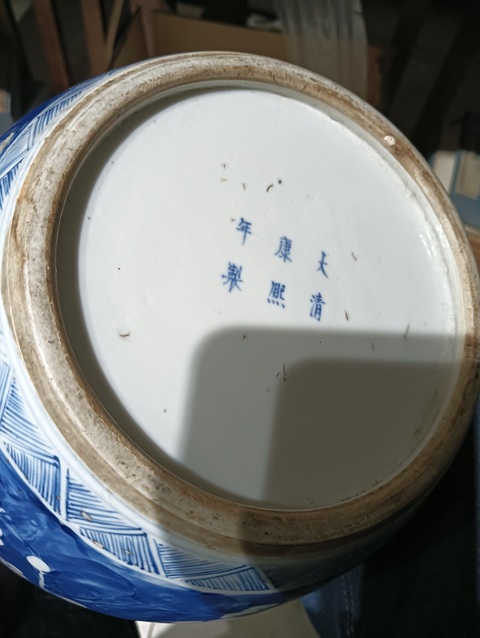 古玩陶瓷青花留白冰梅紋罐真品鑒賞圖