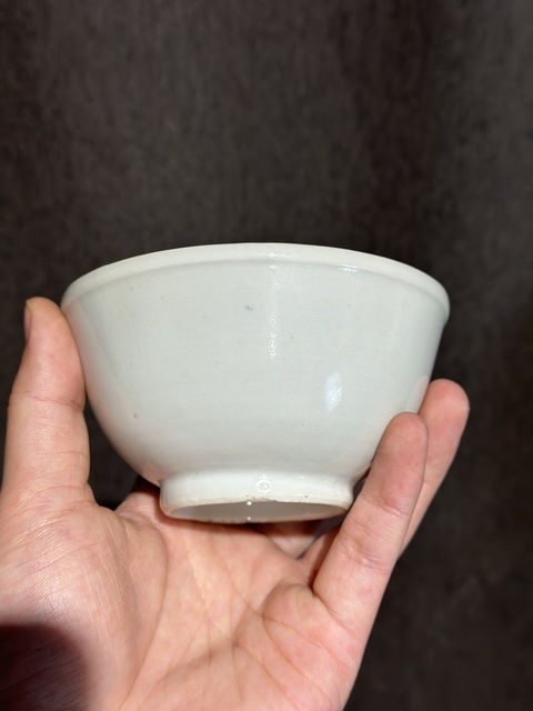 古玩陶瓷明末清初甜白釉碗真品鑒賞圖