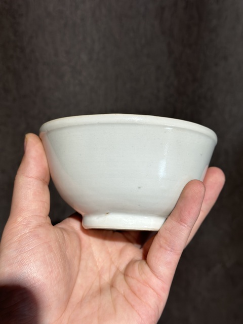 古玩陶瓷明末清初甜白釉碗真品鑒賞圖