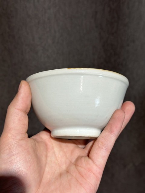 古玩陶瓷明末清初甜白釉碗真品鑒賞圖