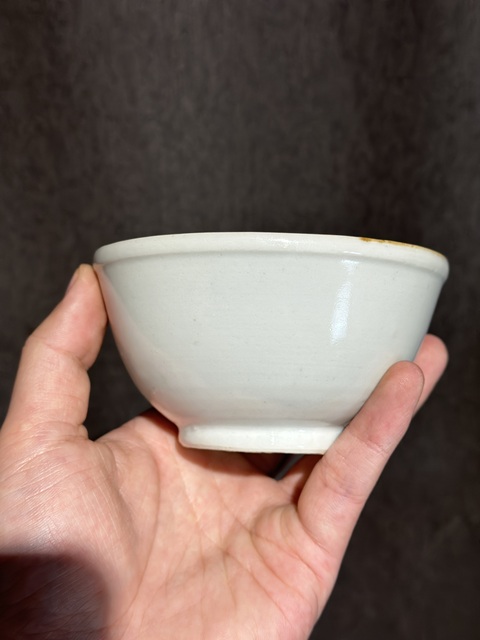 古玩陶瓷明末清初甜白釉碗真品鑒賞圖