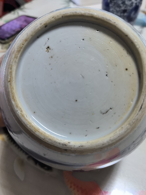 古玩陶瓷青花開光博古圖罐真品鑒賞圖