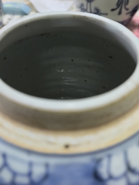 古玩陶瓷青花開光博古圖罐真品鑒賞圖