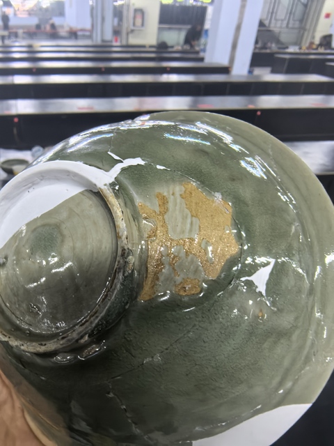 古玩陶瓷耀州窯青釉花卉紋斗笠碗真品鑒賞圖