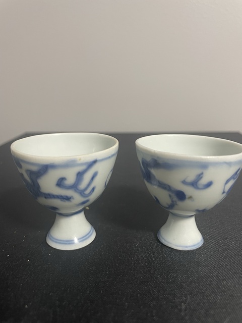 古玩陶瓷龍紋青花高足杯真品鑒賞圖