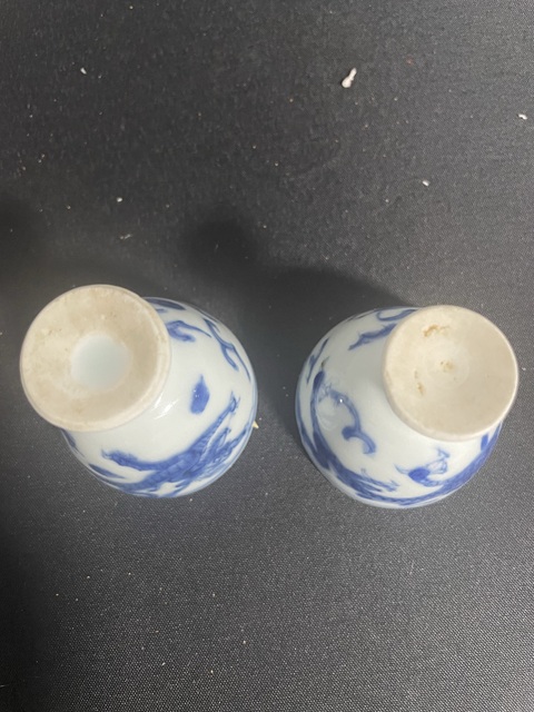 古玩陶瓷龍紋青花高足杯真品鑒賞圖