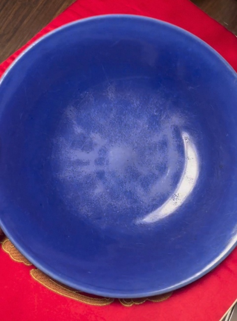 古玩陶瓷祭蘭釉大盤真品鑒賞圖