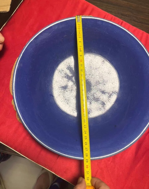 古玩陶瓷祭蘭釉大盤真品鑒賞圖