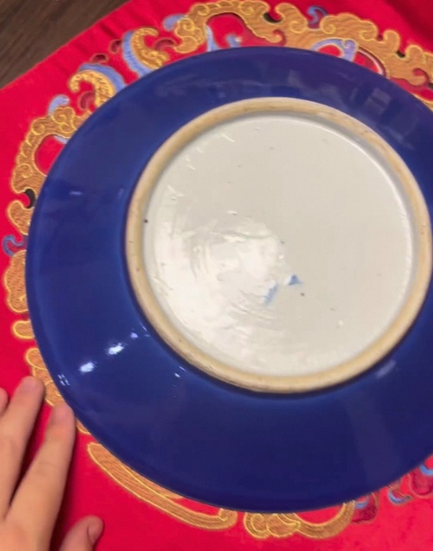 古玩陶瓷祭蘭釉大盤真品鑒賞圖